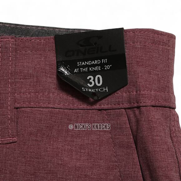 O'Neill Reserve Hybrid Water Shorts Port Red Stretch Swim Trunks Size 30 - Picture 3 of 12